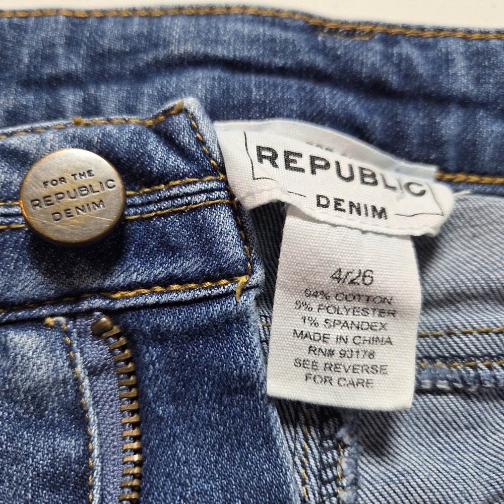For The Republic Star Embroidered Skinny Jeans Festival Mid Rise Women 4/26 Rock - Picture 6 of 8
